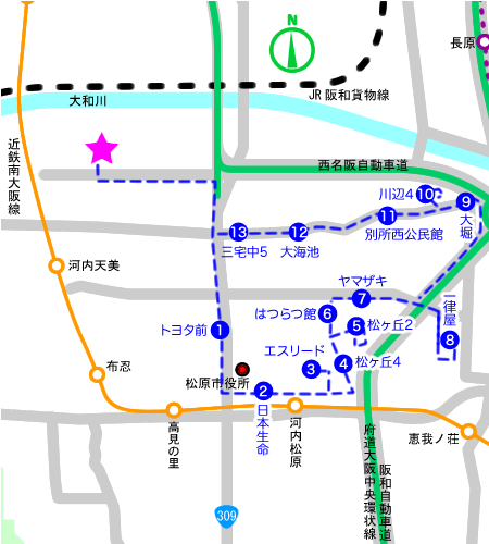 青バス2号バスコース