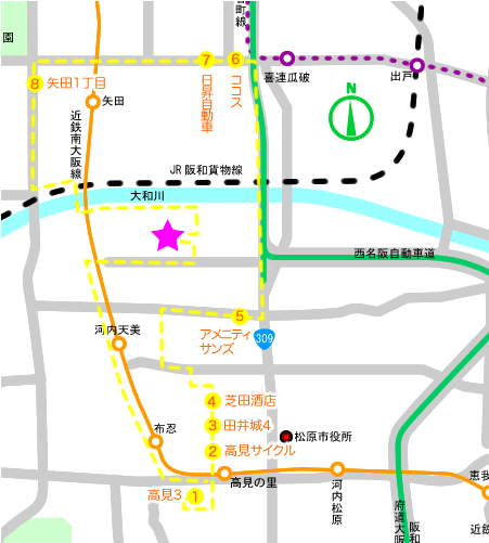 黄バス2号バスコース