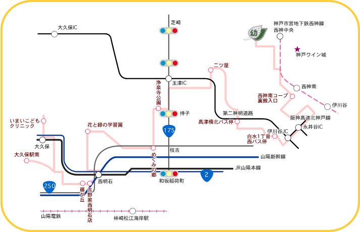 通園バスコースマップ：ほし組専用コース